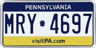PA license plate MRY4697