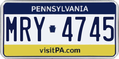 PA license plate MRY4745