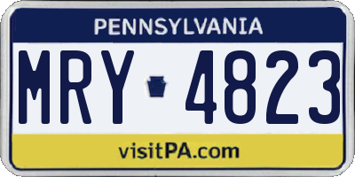 PA license plate MRY4823