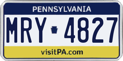 PA license plate MRY4827