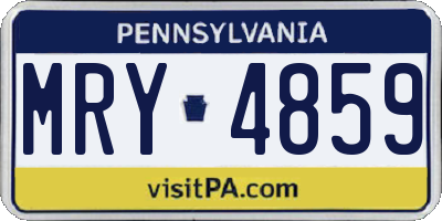 PA license plate MRY4859