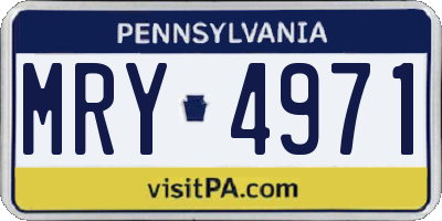 PA license plate MRY4971