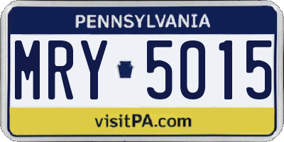 PA license plate MRY5015