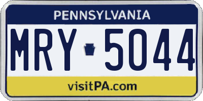 PA license plate MRY5044