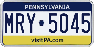 PA license plate MRY5045