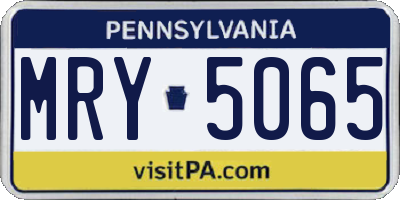 PA license plate MRY5065