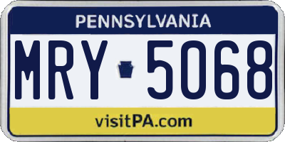 PA license plate MRY5068