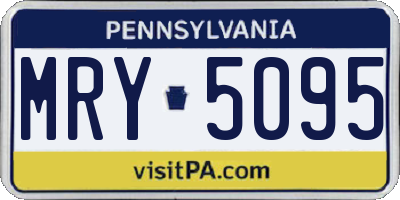 PA license plate MRY5095