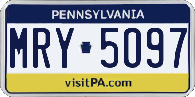 PA license plate MRY5097