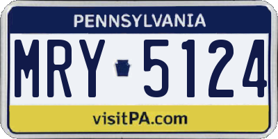 PA license plate MRY5124