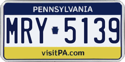 PA license plate MRY5139