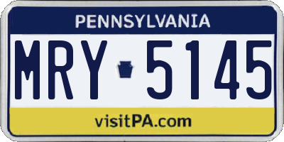 PA license plate MRY5145