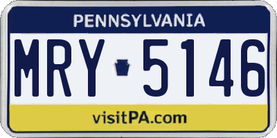 PA license plate MRY5146
