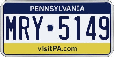 PA license plate MRY5149