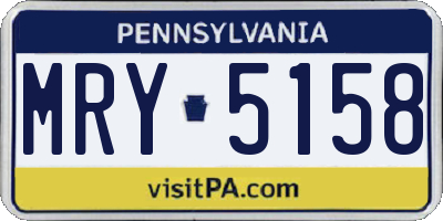 PA license plate MRY5158