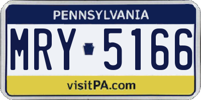PA license plate MRY5166