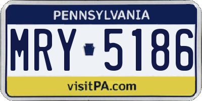 PA license plate MRY5186