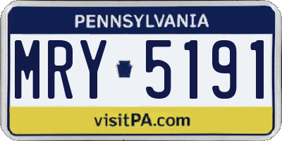PA license plate MRY5191
