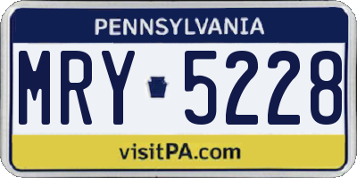 PA license plate MRY5228