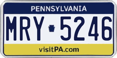 PA license plate MRY5246