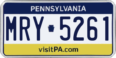 PA license plate MRY5261