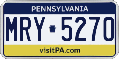 PA license plate MRY5270