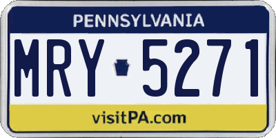 PA license plate MRY5271