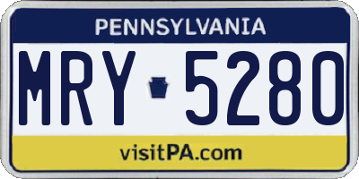 PA license plate MRY5280