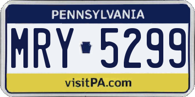 PA license plate MRY5299