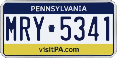 PA license plate MRY5341