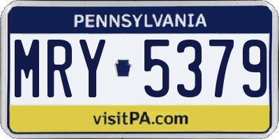 PA license plate MRY5379