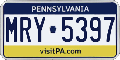 PA license plate MRY5397