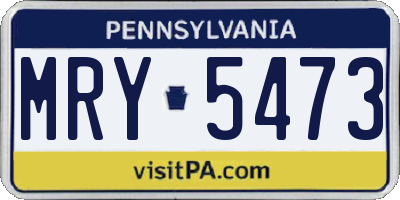 PA license plate MRY5473