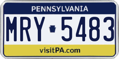 PA license plate MRY5483