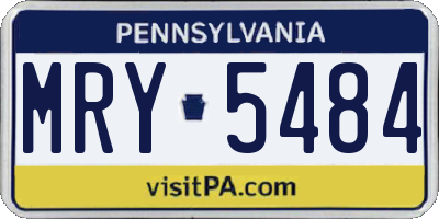 PA license plate MRY5484