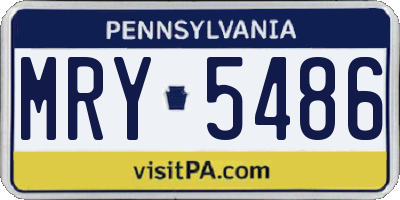 PA license plate MRY5486