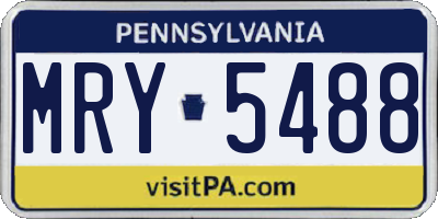 PA license plate MRY5488