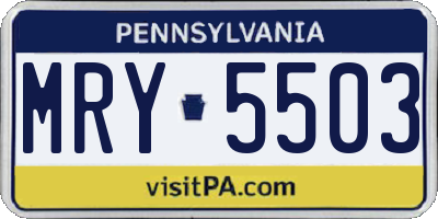PA license plate MRY5503