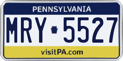 PA license plate MRY5527