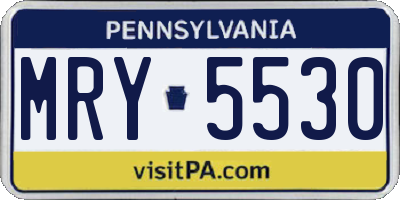 PA license plate MRY5530