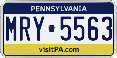 PA license plate MRY5563
