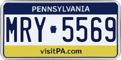 PA license plate MRY5569