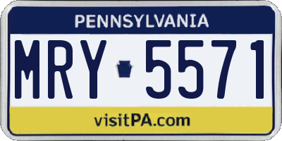 PA license plate MRY5571