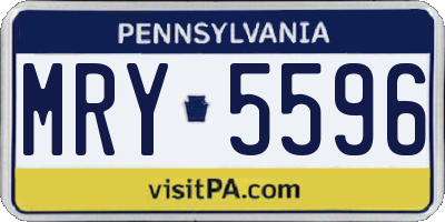 PA license plate MRY5596