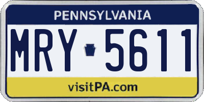 PA license plate MRY5611
