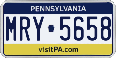 PA license plate MRY5658