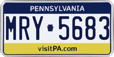 PA license plate MRY5683