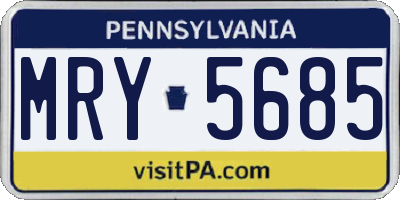 PA license plate MRY5685