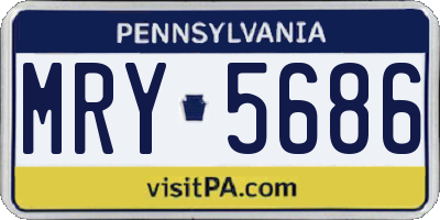 PA license plate MRY5686