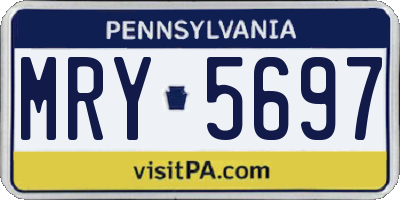 PA license plate MRY5697